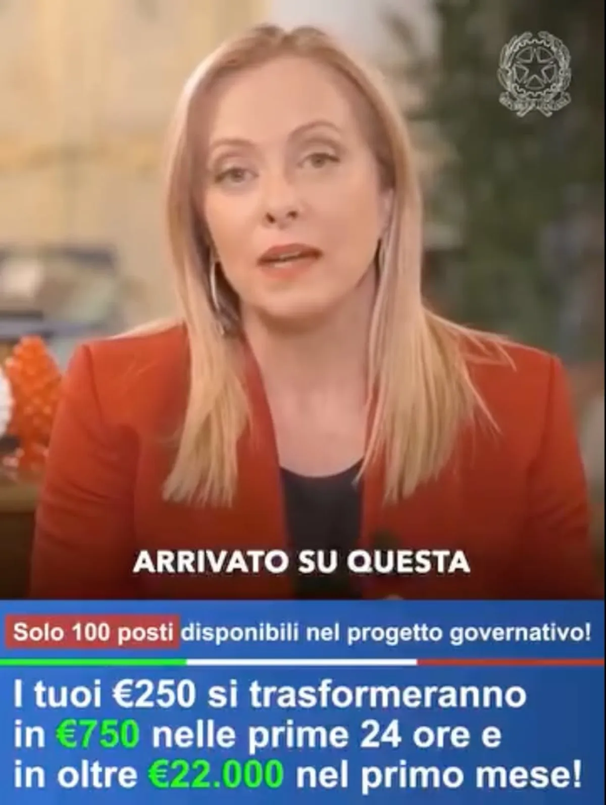 Anuncio de estafa de Senvix suplantando a Giorgia Meloni, Bill Gates en IT