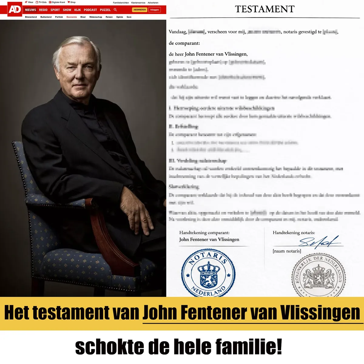 Blackrose Finbitnex scam ad impersonating John Fentener van Vlissingen in NL