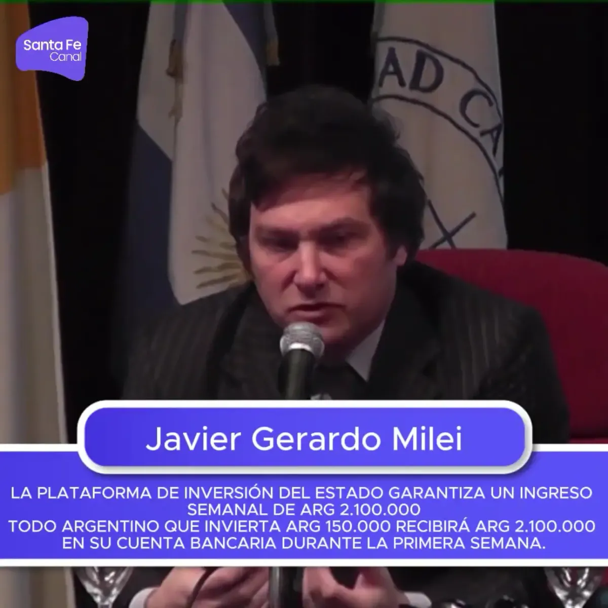 Fraudulent Immediate Bienestar ad creative impersonating Diego Santilli, Marcos Galperin targeting AR