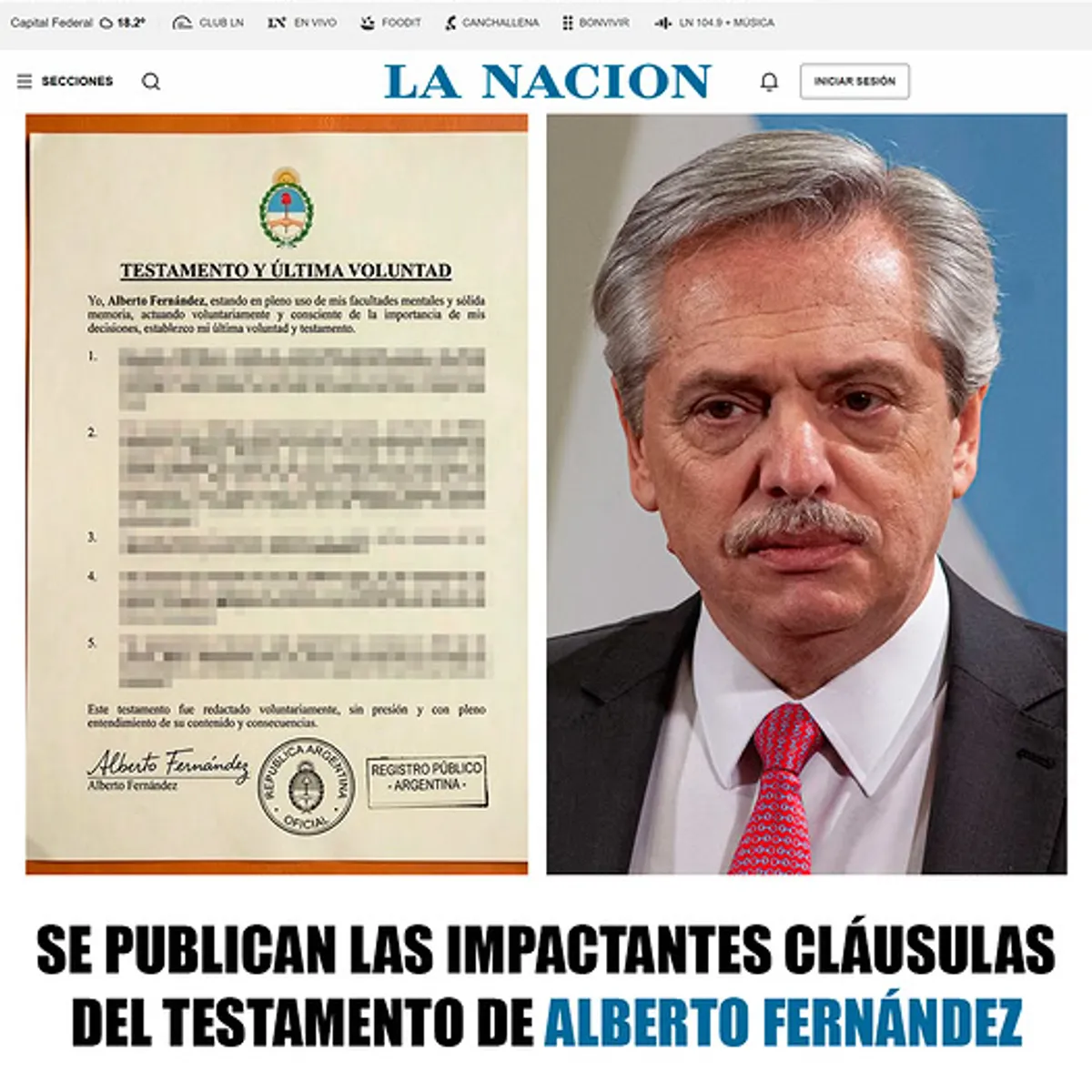 NezertronixPro scam ad impersonating Alberto Fernández in AR