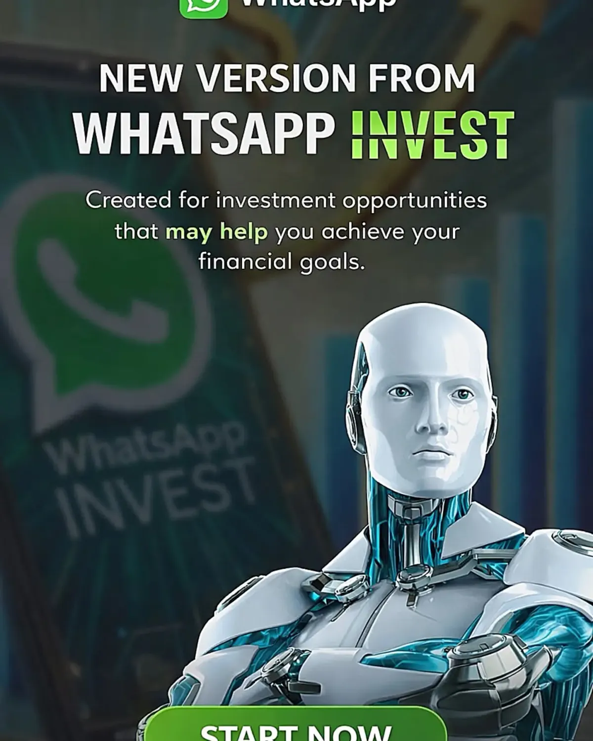 Fraudulent WhatsApp Bot ad creative impersonating Mark Zuckerberg targeting LV