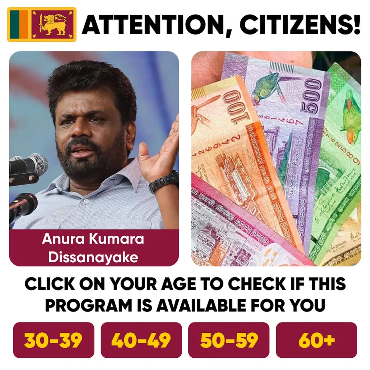 NezertronixPro scam ad impersonating Anura Kumara Dissanayake in LK