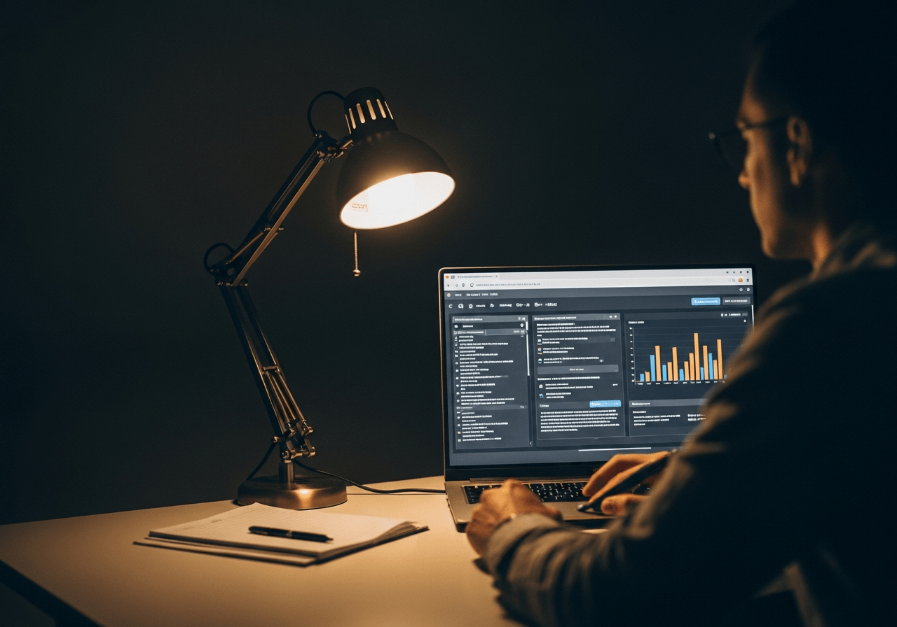 Software dashboard displaying fraud detection metrics and platform risk assessment data analysis