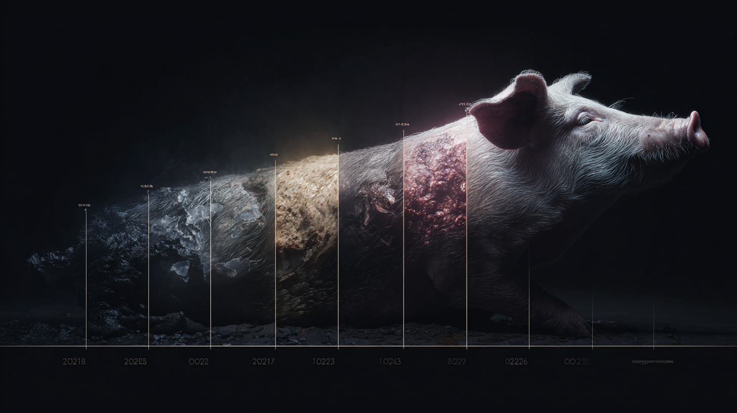 Timeline of pig butchering scam evolution from 2018 origins in Southeast Asia to 2026 AI-powered global operations