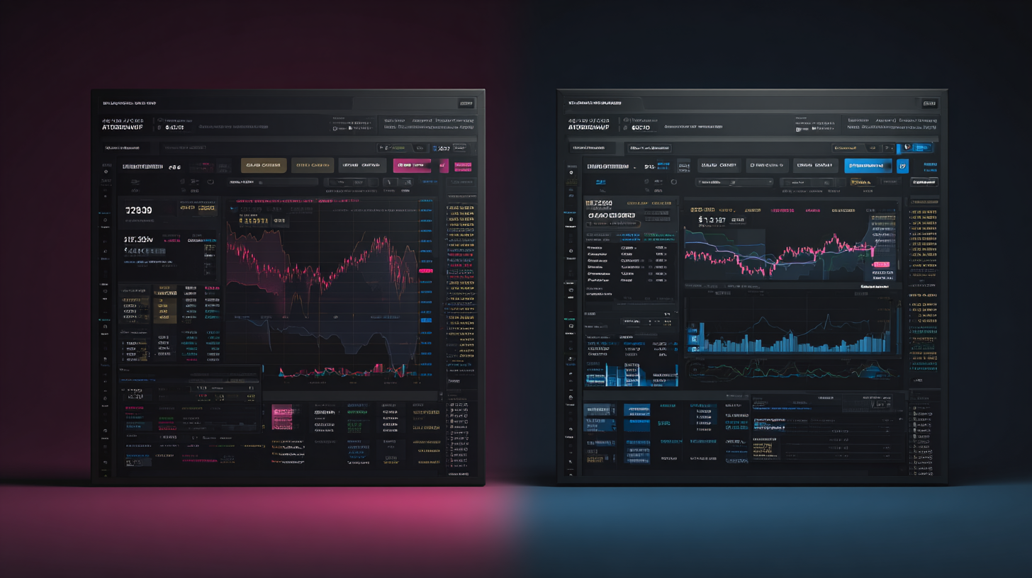 Comparison screenshot showing a real crypto exchange next to a cloned scam platform with nearly identical interface design