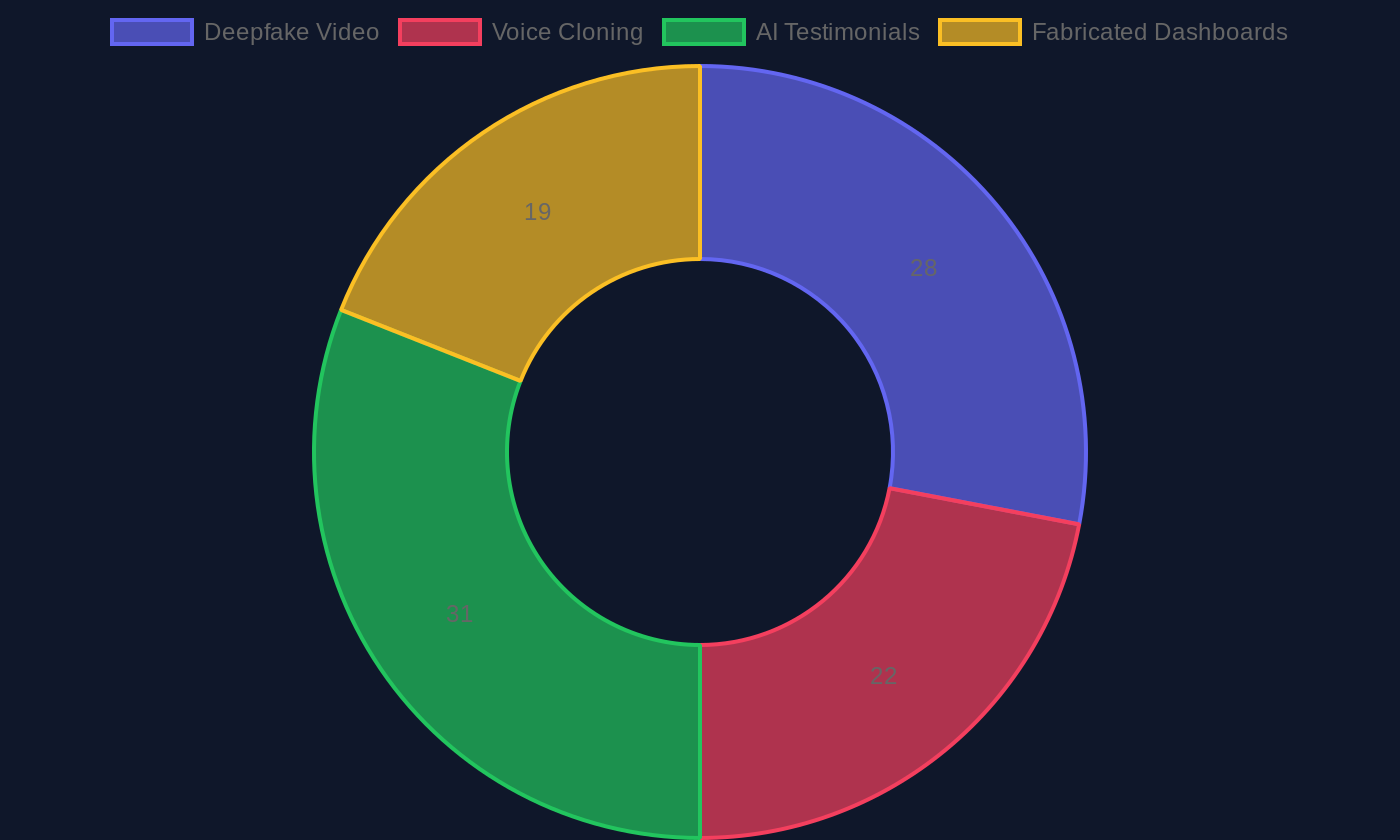 Bar chart showing frequency of AI techniques across 10 crypto scam brands investigated by CryptoKiller