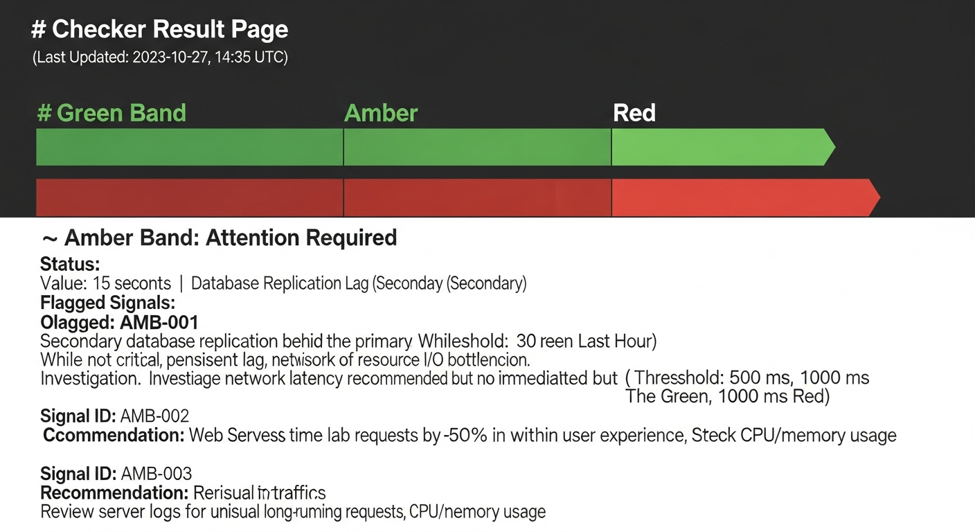 Crypto scam checker verdict screen displaying risk color band and individual flagged signals